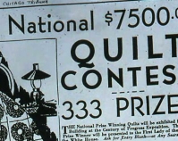 Advertisement for quilt contest Chicago Tribune January 6, 1933 Shelly Zegart Archives
