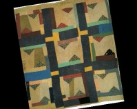 Housetop Variation Martha Pettway 1930s Cotton 80\" x 73\" From Gee\'s Bend: The Architecture of the Quilt Paul Arnett, Tinwood Books, 2006  Courtesy of Matt Arnett Photo by Pitkin Studio