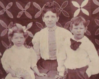 Historic photograph of a woman with her two children In upcoming book by Janet E. Finley Schiffer Publishing, Atglen, Pennsylvania; late 2012 Collection of Janet E. Finley