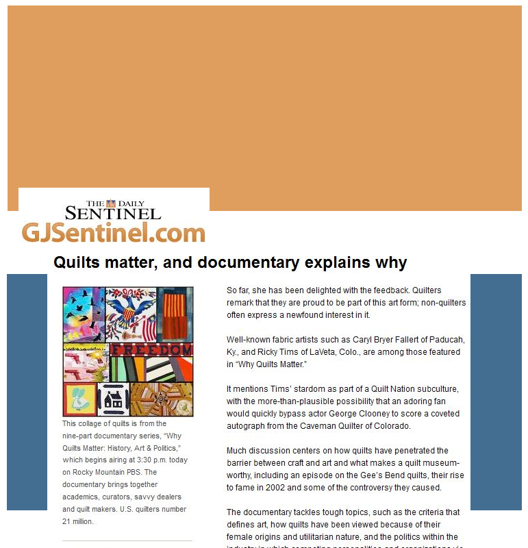 Quilts Matter, and Documentary Explains Why