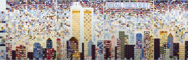 Steel Quilters 9/11 National Tribute Quilt, 2002, 8' x 30', courtesy of the American Folk Art Museum, New York
