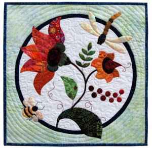 How Does Your Garden Grow? (16" x 16") by Mary Sorensen; sold at the AAQI Celebrity Quilt Auction