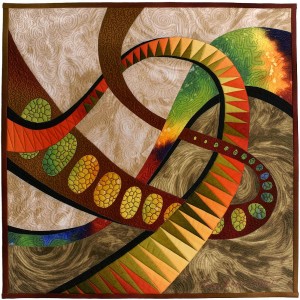 Midnight Fantasy (16" x 16") by Caryl Bryer Fallert; sold at the AAQI Celebrity Quilt Auction